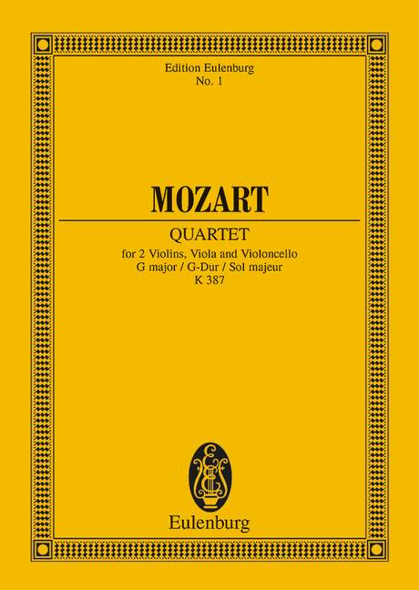 Mozart: String Quartet G major KV 387 (Study Score) published by Eulenburg
